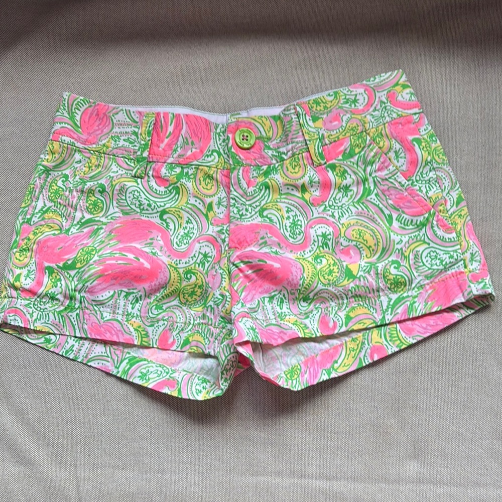Lilly Pulitzer Pink and Green Tropical Shorts
